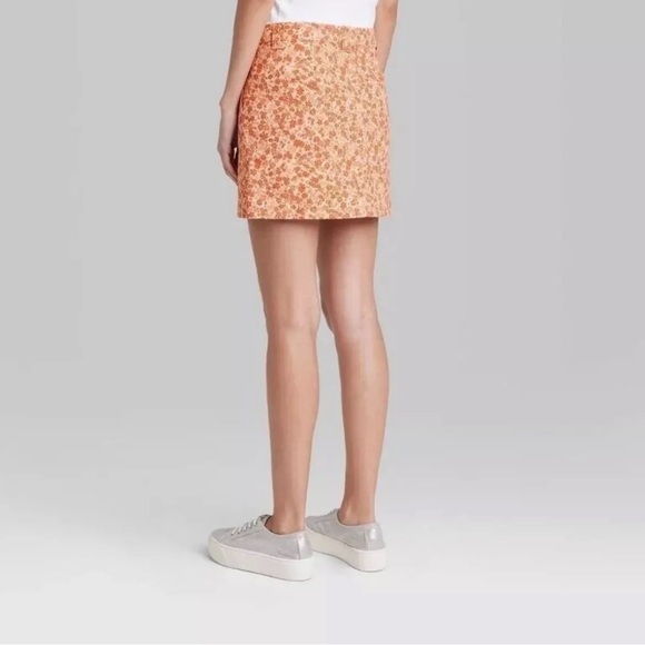 144. Size 6 NWT Wild Fable Women's High-Rise Chino Mini Skirt Rust Floral - Picture 5 of 13
